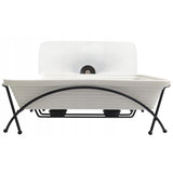 Calientaplatos de cerámica Maestro, rectangular, blanco, capacidad 1,7L, puede usarse en el horno, rejilla y tapa con asa incluidas, MR-11362-73