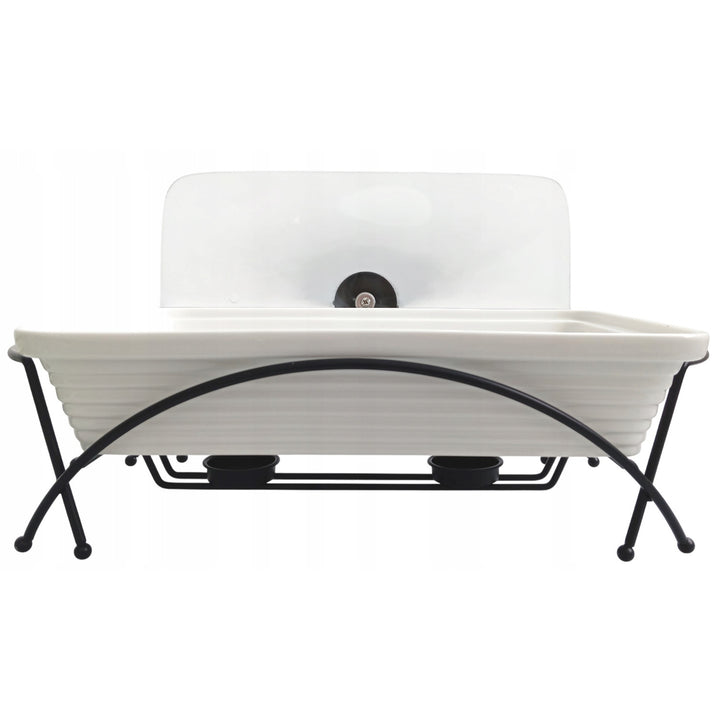 Calientaplatos de cerámica Maestro, rectangular, blanco, capacidad 1,7L, puede usarse en el horno, rejilla y tapa con asa incluidas, MR-11362-73