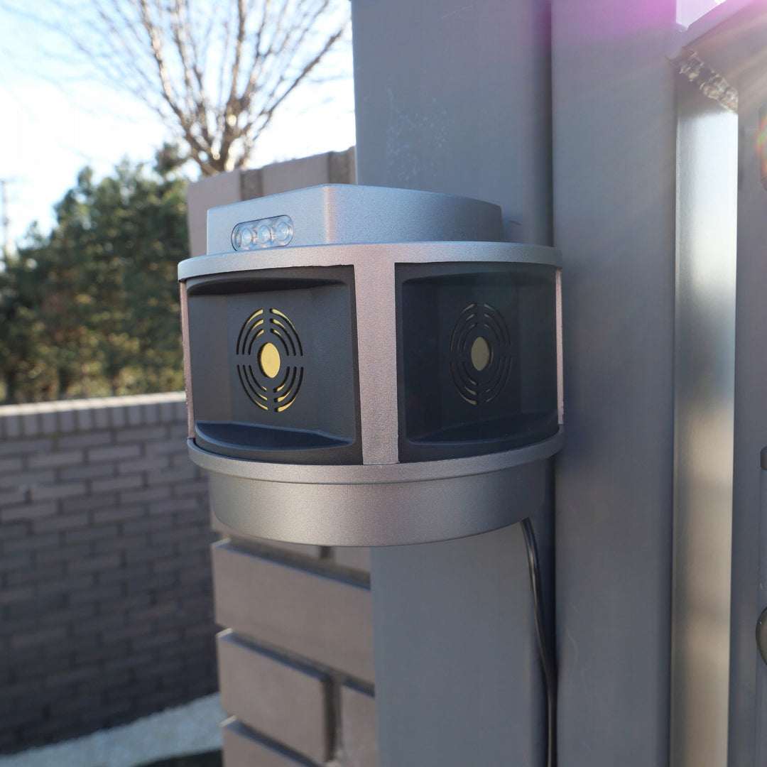 Ahuyentador de roedores, ahuyentador de martas, ahuyentador de ratones Viano, generador de ultrasonidos, panel estroboscópico, tres altavoces, Trio-Strob