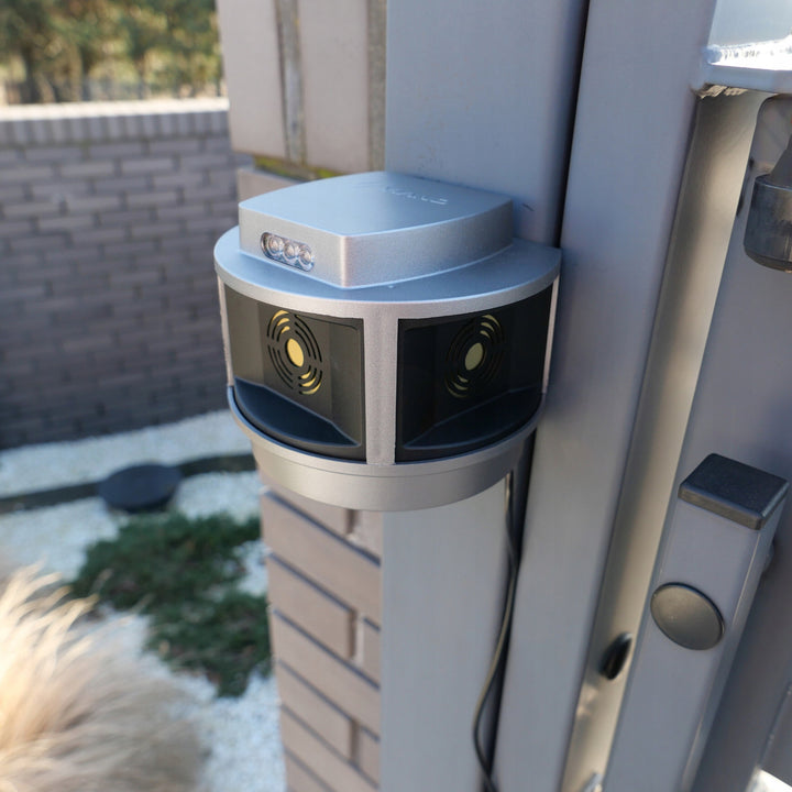 Ahuyentador de roedores, ahuyentador de martas, ahuyentador de ratones Viano, generador de ultrasonidos, panel estroboscópico, tres altavoces, Trio-Strob