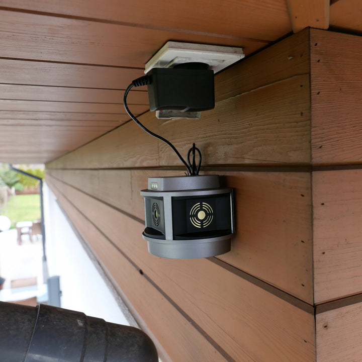 Ahuyentador de roedores, ahuyentador de martas, ahuyentador de ratones Viano, generador de ultrasonidos, panel estroboscópico, tres altavoces, Trio-Strob