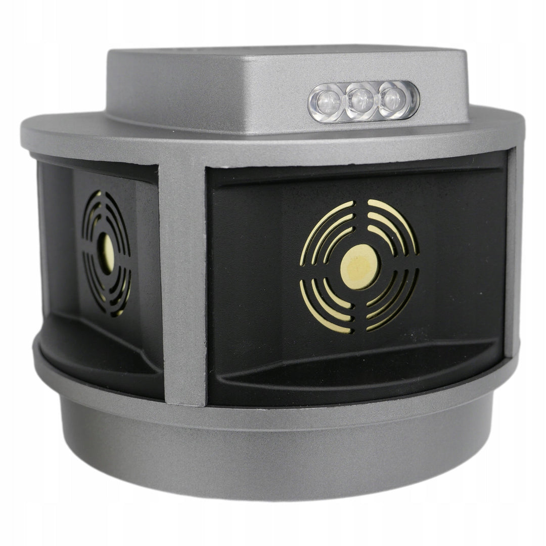 Ahuyentador de roedores, ahuyentador de martas, ahuyentador de ratones Viano, generador de ultrasonidos, panel estroboscópico, tres altavoces, Trio-Strob