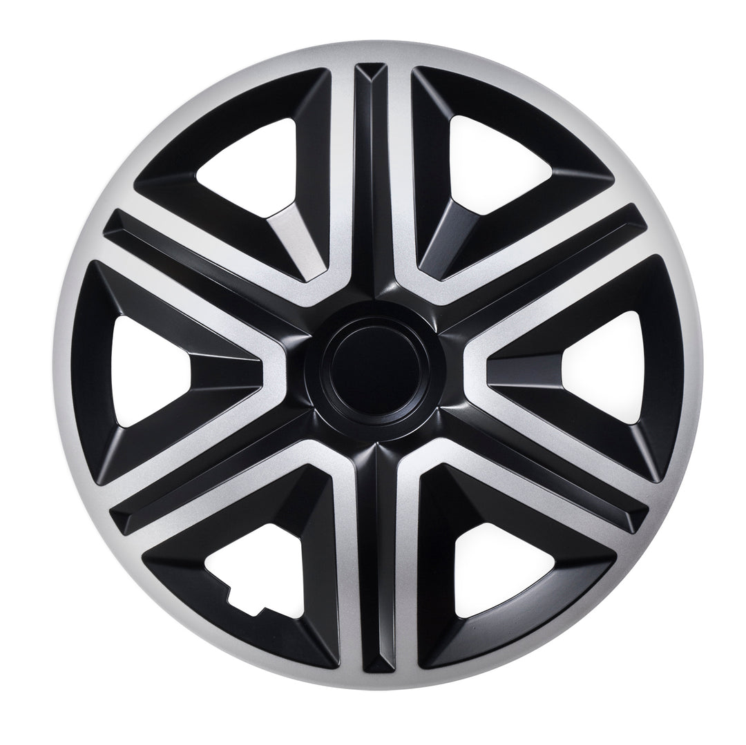 Tapa universal 15'' NRM Action Doublecolor plateada y negra, 1 unidad
