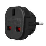Adaptador Maclean de enchufe del Reino Unido a enchufe de la UE, negro, MCE72, 2 piezas
