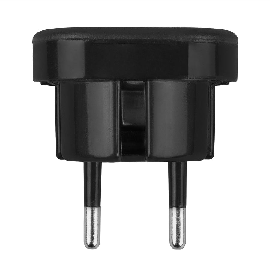 Adaptador Maclean de enchufe del Reino Unido a enchufe de la UE, negro, MCE72, 2 piezas
