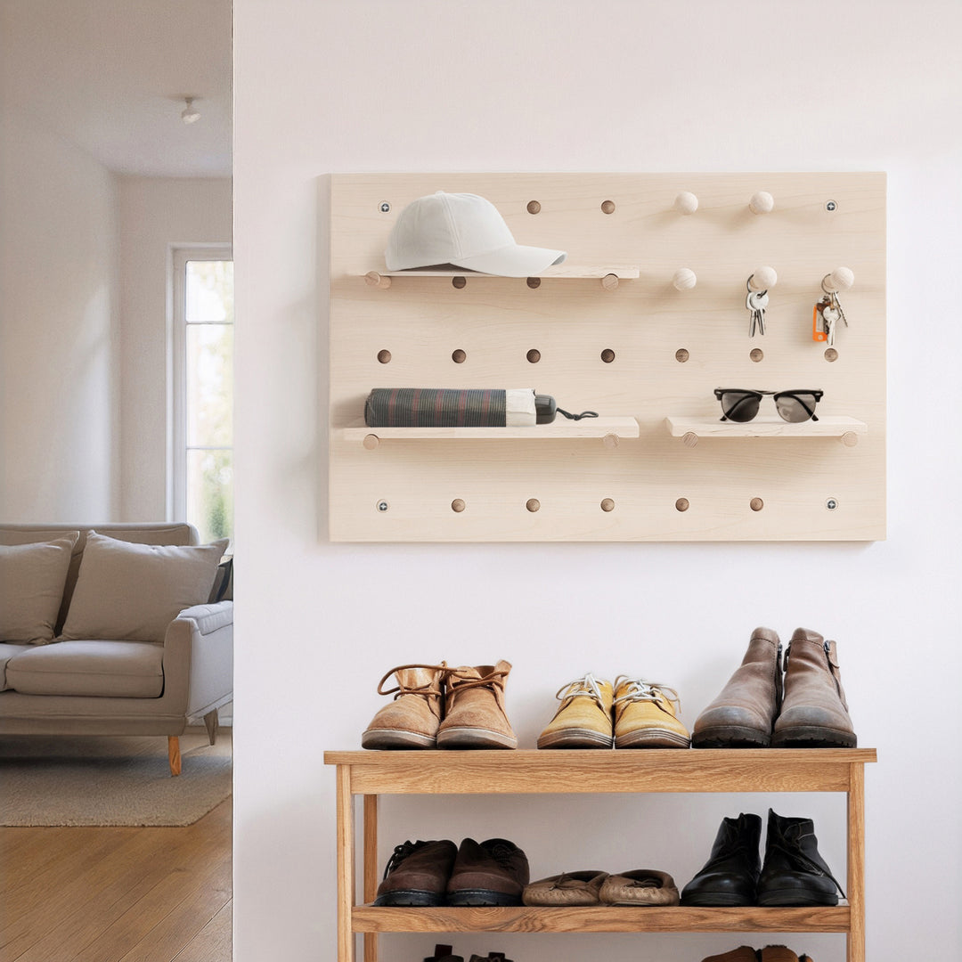 Organizador de madera para pizarra blanca Maclean, color madera clara, 40x60cm, max. 20kg, MC-130 WD, 2 piezas