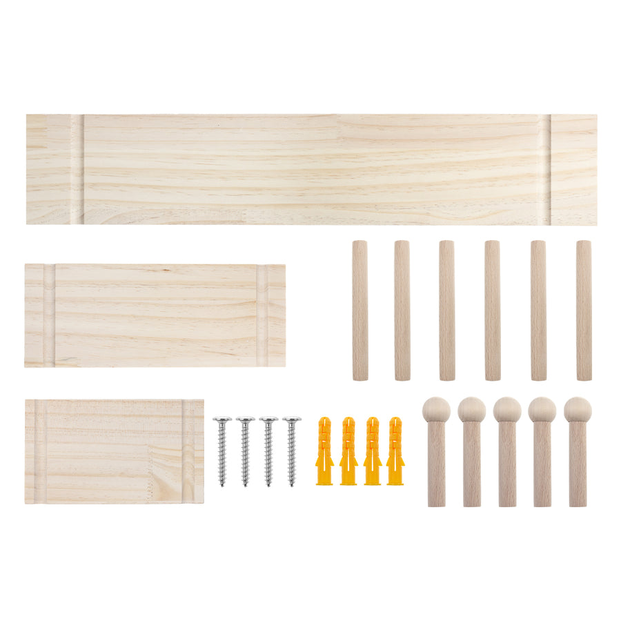 Organizador de madera para pizarra blanca Maclean, color madera clara, 60x80 cm, máx. 20 kg, MC-131 WD, 2 piezas