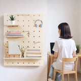 Organizador de madera para pizarra blanca Maclean, color madera clara, 60x80 cm, máx. 20 kg, MC-131 WD, 2 piezas