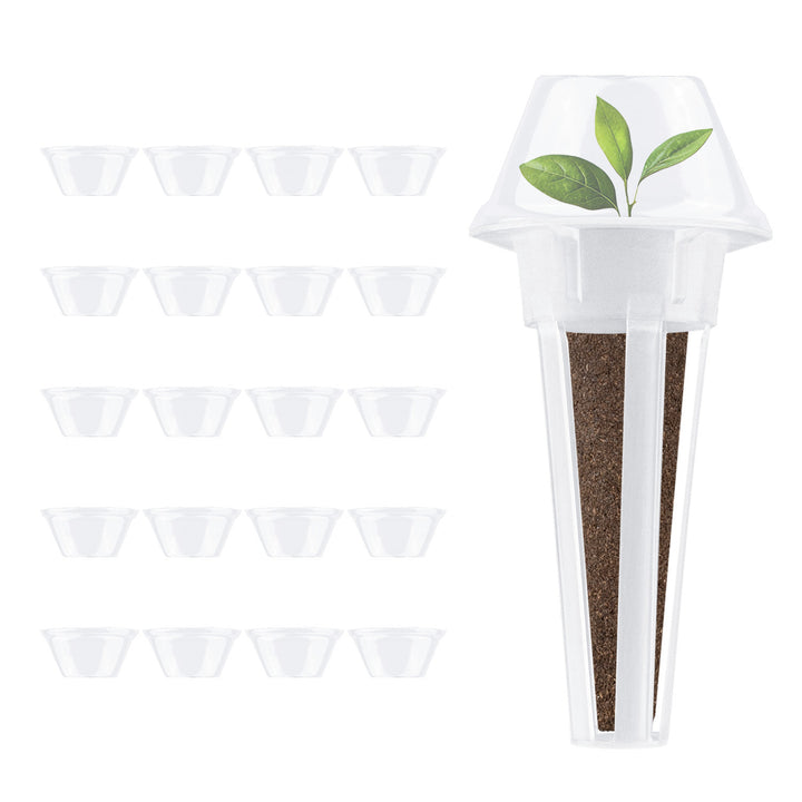 Set de accesorios para el cultivo interior de plantas GreenBlue: esponjas para semillas (60 uds.), cúpulas (20 uds.), recipientes (20 uds.) y pegatinas (60 uds.), GB133 AS