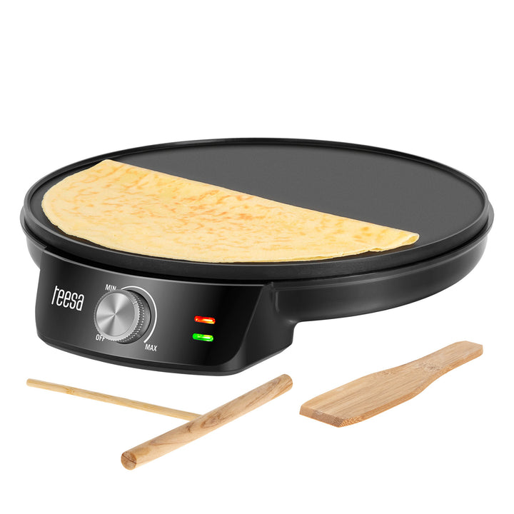 Crepera Teesa, sartén eléctrica para crepes, diámetro de la placa 30 cm, potencia 1200 W, TSA3235