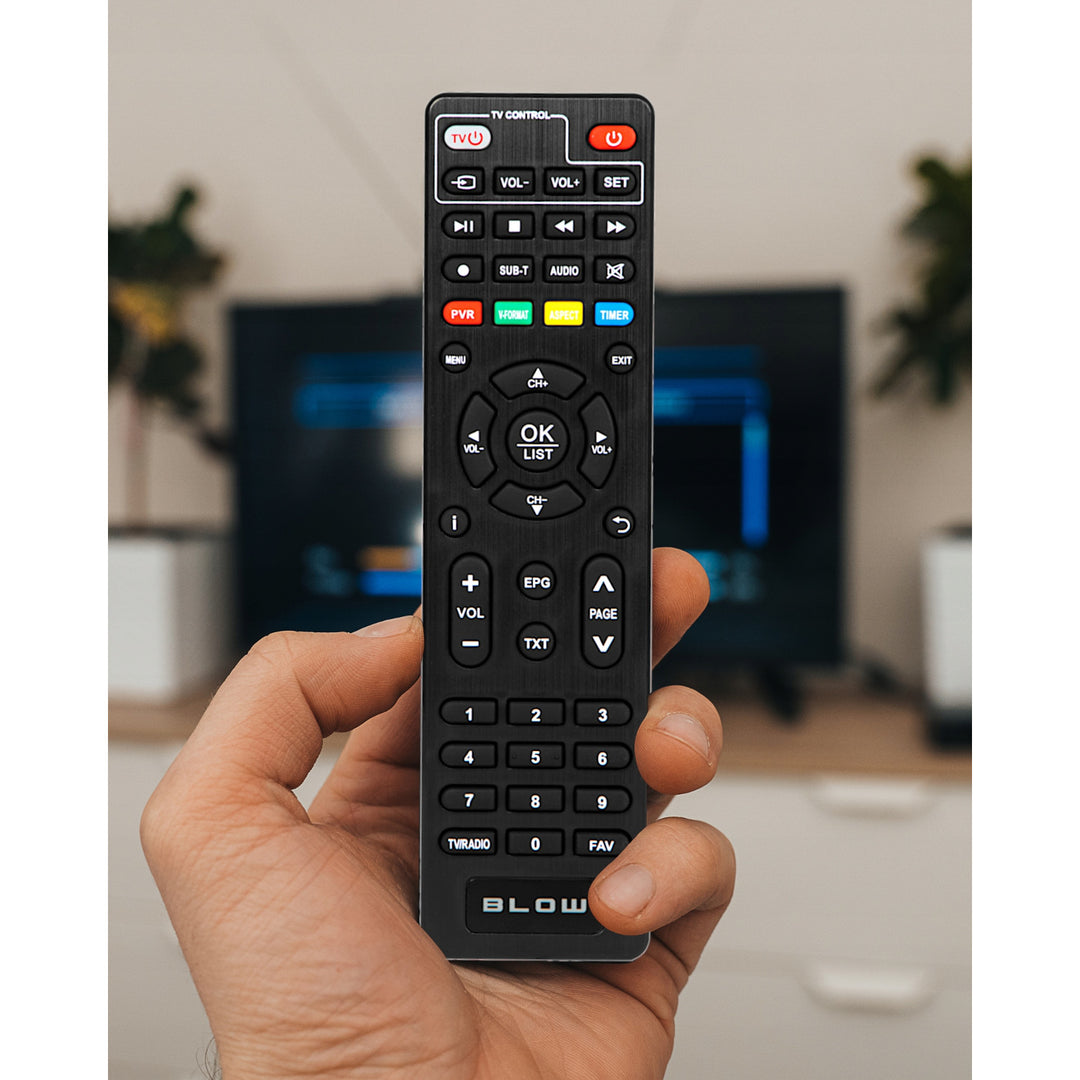 Sintonizador DVB-T/T2 Blow, H.265, 6000FHD, función Timeshift, varios idiomas, función de reproductor multimedia, puerto USB, 77-077#