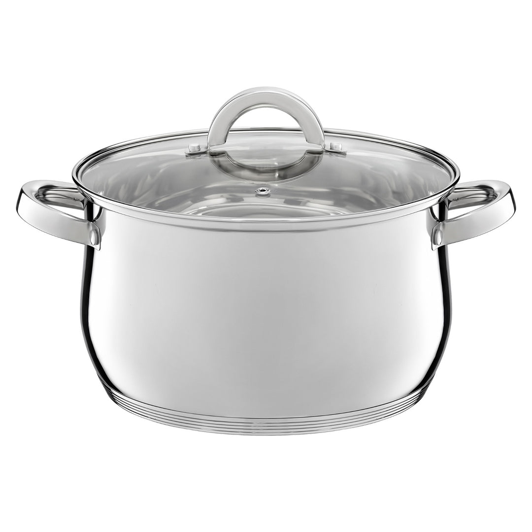 Juego de ollas Ambition, acero inoxidable, 8 piezas, fondo grueso, Berry