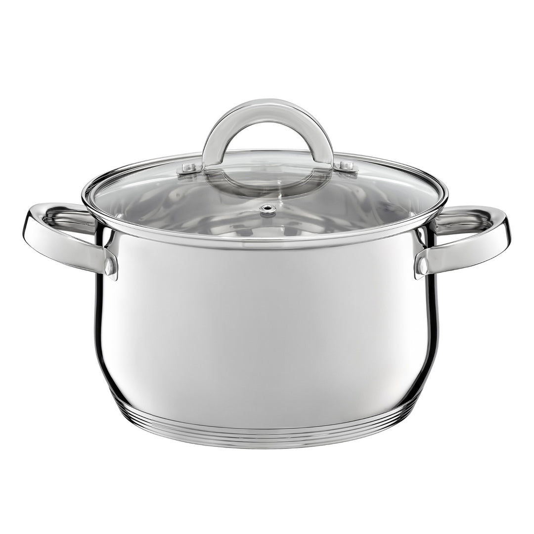 Juego de ollas Ambition, acero inoxidable, 8 piezas, fondo grueso, Berry