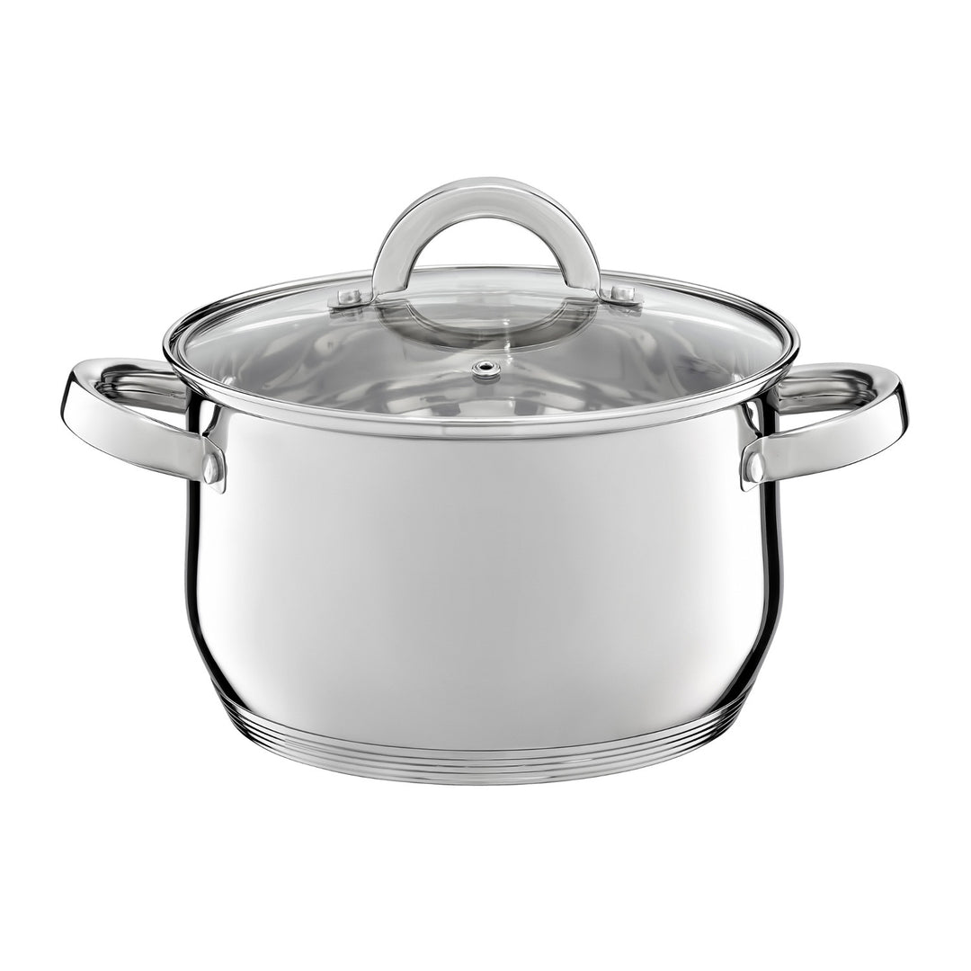 Juego de ollas Ambition, acero inoxidable, 8 piezas, fondo grueso, Berry