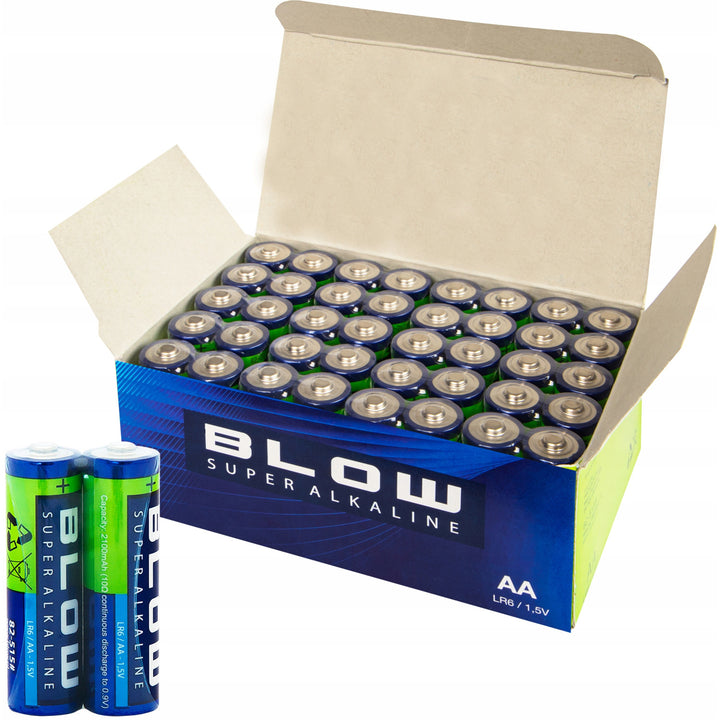 Pilas alcalinas AA Blow, LR6, voltaje 1,5 V, paquete de 40 unidades