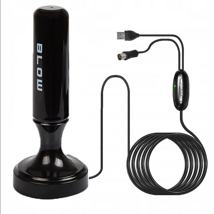 Antena DVB-T Blow, activa interna, ganancia de 28 dB, filtro LTE integrado, recepción en la banda de 168-790 MHz, 21-040#