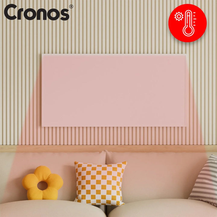 Radiador infrarrojo Cronos, 800 W, ideal para personas alérgicas, superficie mate, ultrafino, termostato integrado y control remoto por teléfono o mando a distancia, Carbon P800 TWP