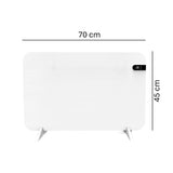 Radiador eléctrico Cronos, color blanco, potencia 450 W, calienta habitaciones de hasta 14 m², termostato integrado, control por mando a distancia, función de detección de ventanas abiertas, patas incluidas, WFH-450TW.