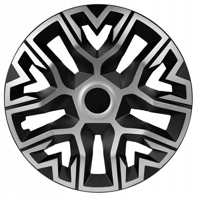 Tapa universal 15'' NRM The Best Bicolor plateada y negra, 1 unidad