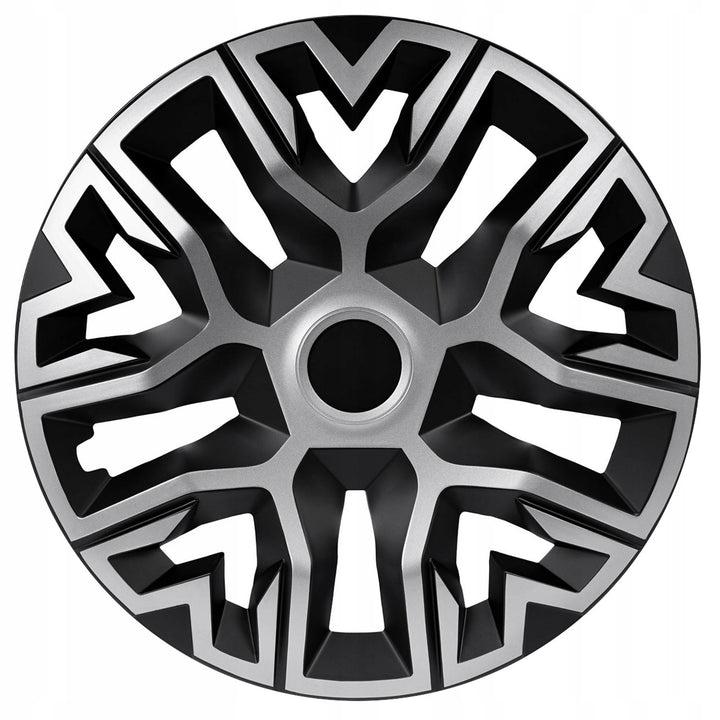 Tapa universal 15'' NRM The Best Bicolor plateada y negra, 1 unidad