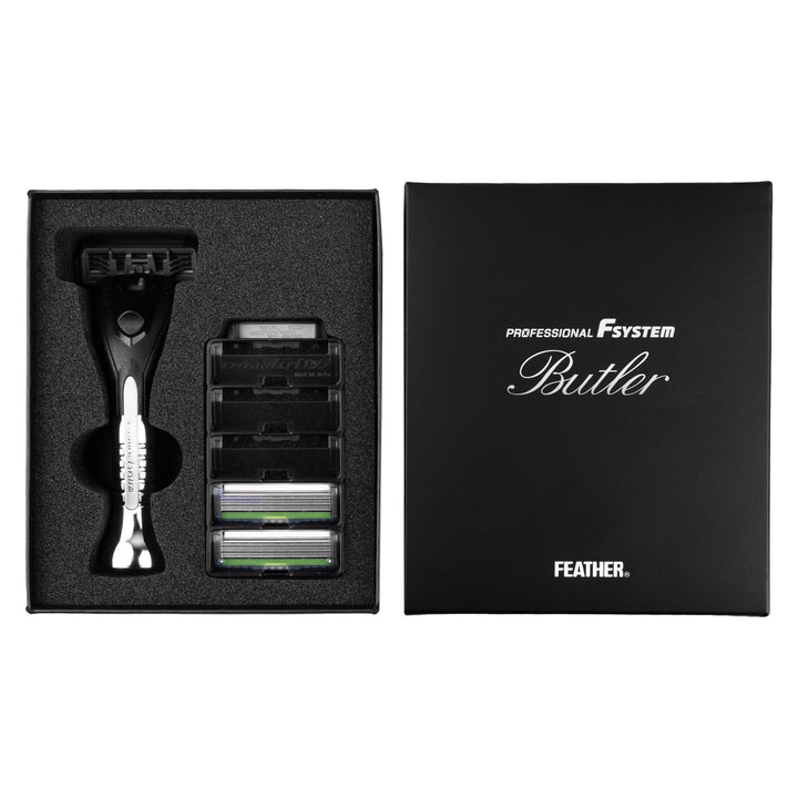 Maquinilla de afeitar con cuchillas recambiables Feather Butler PF-BT, 3 recambios