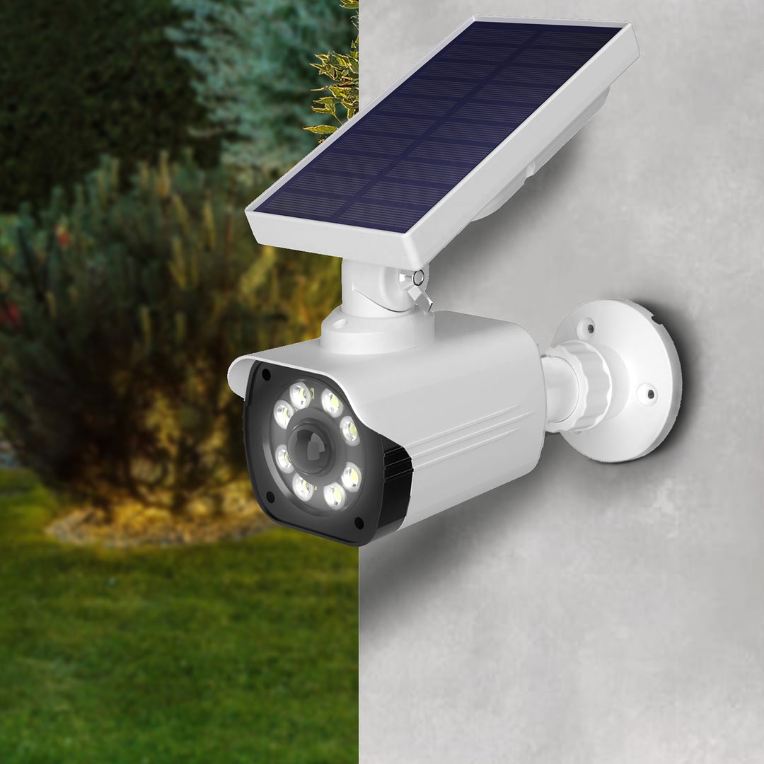 Cámara solar falsa, LED parpadeante, sensor de movimiento, iluminación LED, pegatina gratis, SOL1800S, 4 unidades