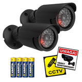 Juego de dos cámaras tubulares falsas, diodos IR LED, negras, alimentación 2xAA (incluidas), ABS, IR1800 BT