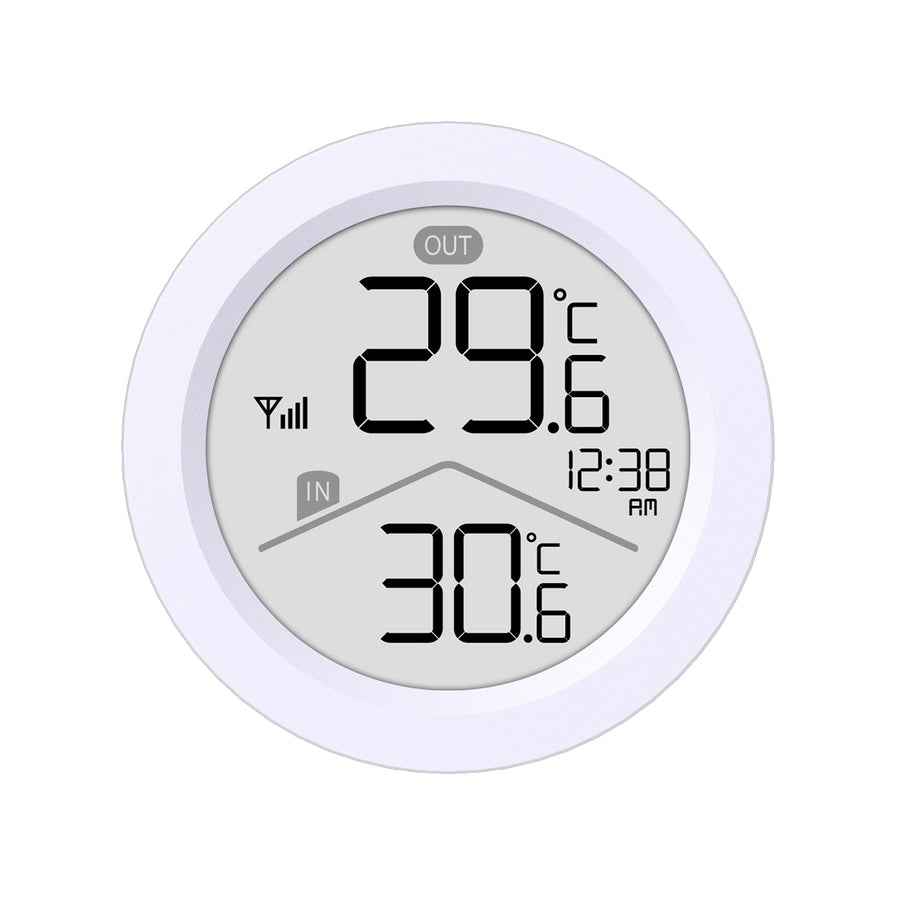 Estación meteorológica inalámbrica GreenBlue, temperatura IN/OUT, reloj, selección °C / °F, alcance hasta 60 m, GB162, 4 pilas AAA