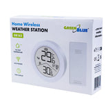 Estación meteorológica inalámbrica GreenBlue, temperatura IN/OUT, reloj, selección °C / °F, alcance hasta 60 m, GB162, 4 pilas AAA