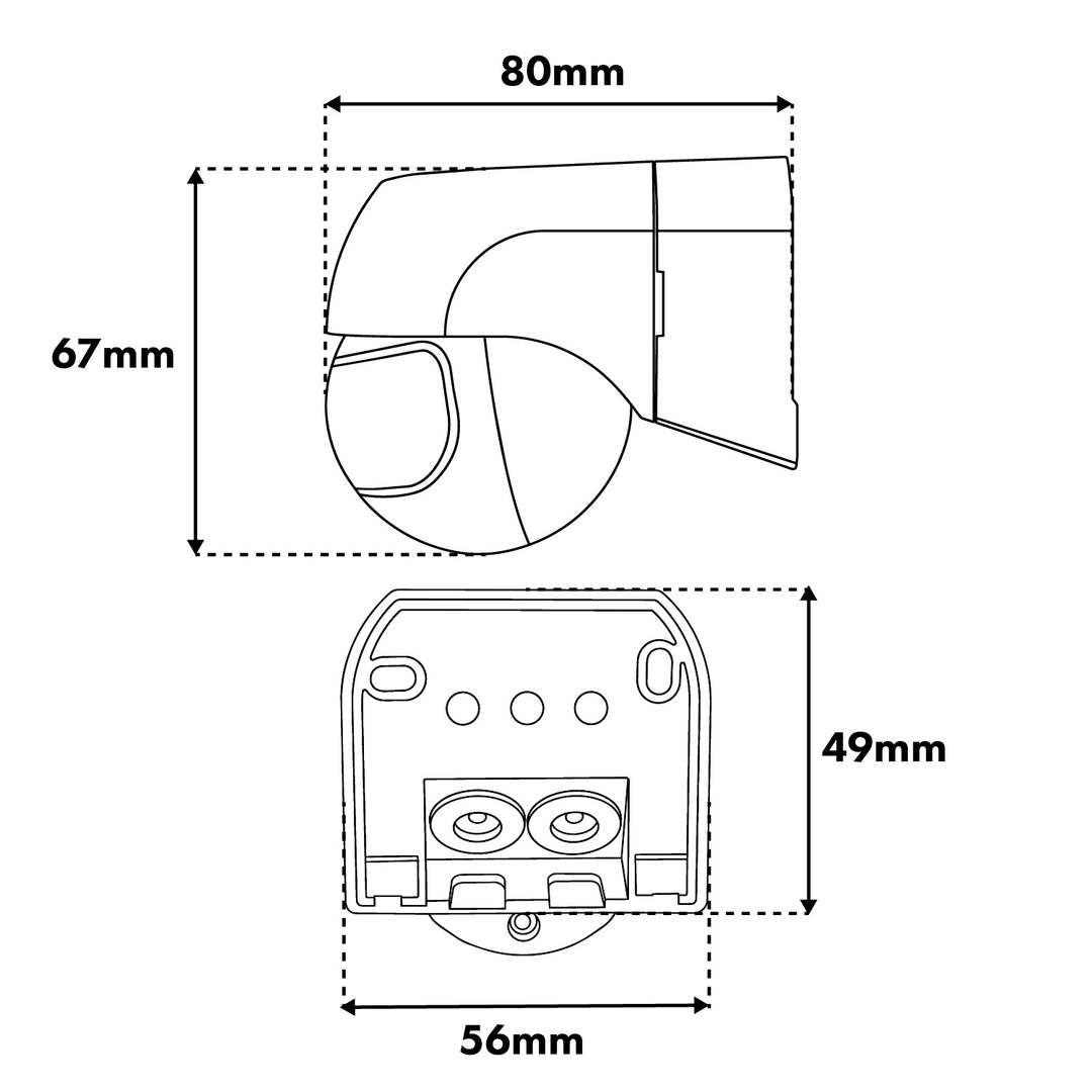 Sensor de movimiento PIR 12-24 V de Maclean, por infrarrojos, IP44, negro, alcance de 12 m, carga máxima de 60/120 W, MCE623 B