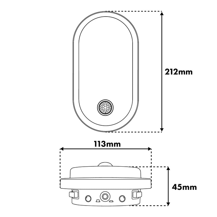 Lámpara LED con sensor de movimiento Maclean, sensor PIR, negra, 10 W/15 W/18 W, IP65, posibilidad de cambiar la temperatura de color a 3000/4000/6000 K, MCE534 B