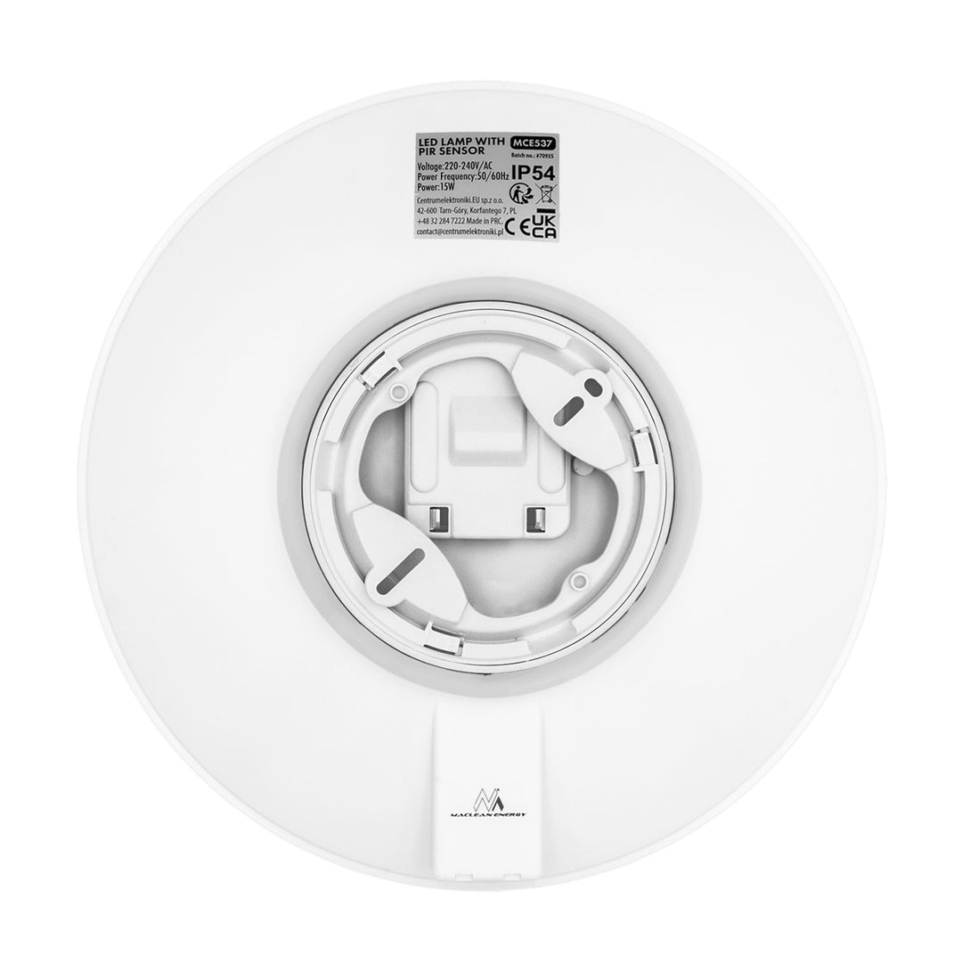 Lámpara LED con sensor PIR Maclean, de techo, 15 W, 1300 lm, IP54, 220-240 V~ 50/60 Hz, MCE537