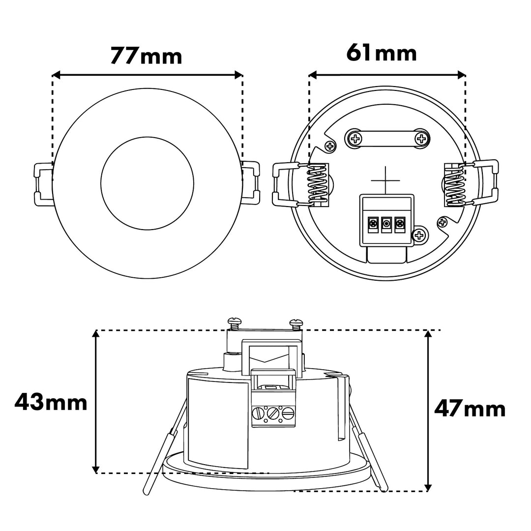 Sensor de movimiento PIR Maclean, empotrable, alcance de 8 m, 600 W/1200 W, 220-240 V CA, 50/60 Hz, MCE821
