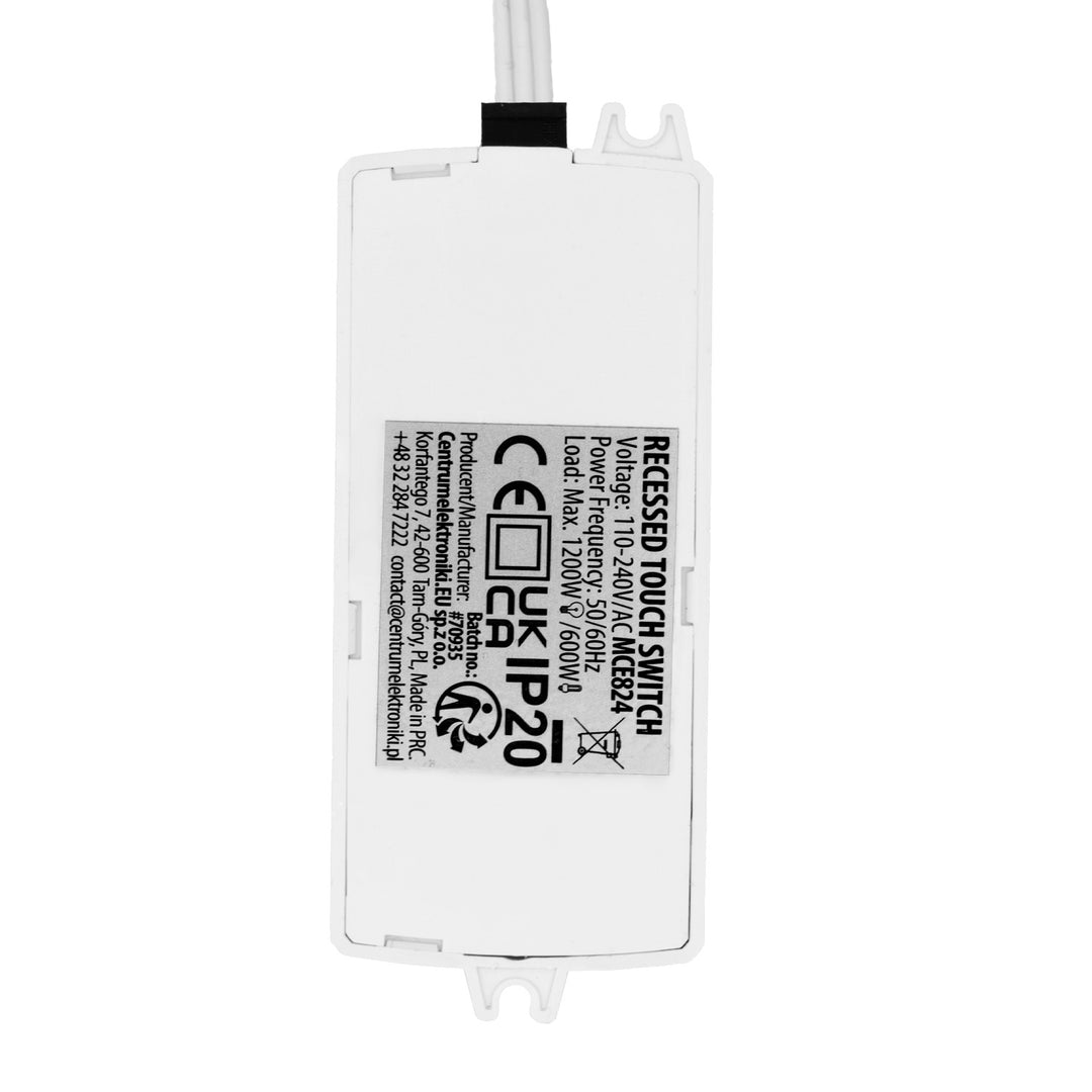 Interruptor táctil empotrable Maclean, <40 mm, 110-240 V CA, carga máxima de 600 W para LED, MCE824