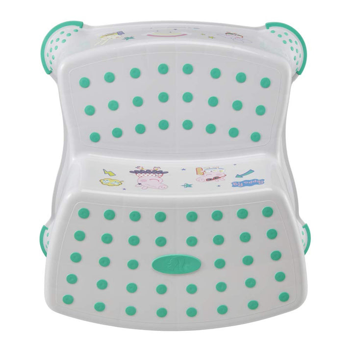 Plataforma antideslizante Keeeper, dos peldaños, máx. 120 kg, fácil de limpiar, Peppa Pig