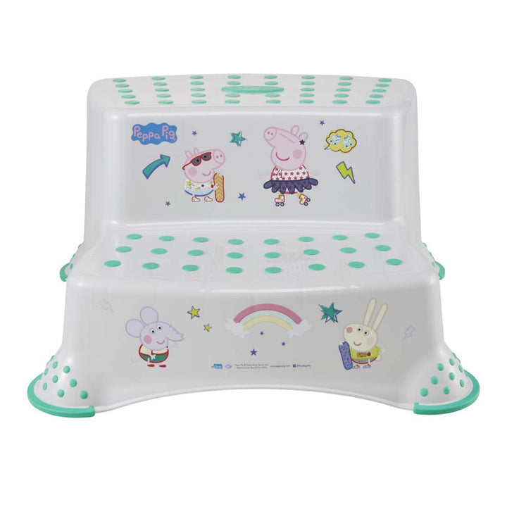 Plataforma antideslizante Keeeper, dos peldaños, máx. 120 kg, fácil de limpiar, Peppa Pig