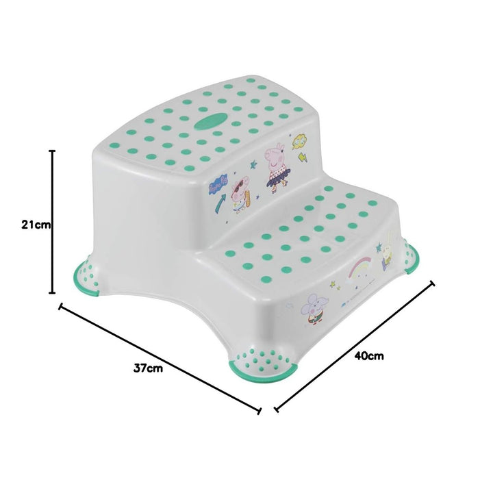 Plataforma antideslizante Keeeper, dos peldaños, máx. 120 kg, fácil de limpiar, Peppa Pig