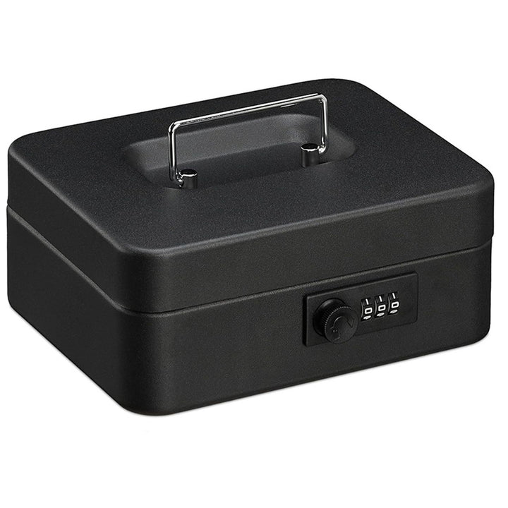 Caja para dinero Tracer, asa de transporte, compartimento oculto, negro, Cash Saver