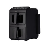 Freidora sin aceite LAFE, freidora de aire, 2 compartimentos de 5 l, potencia de 2460 W, pantalla LCD, Dual Fry