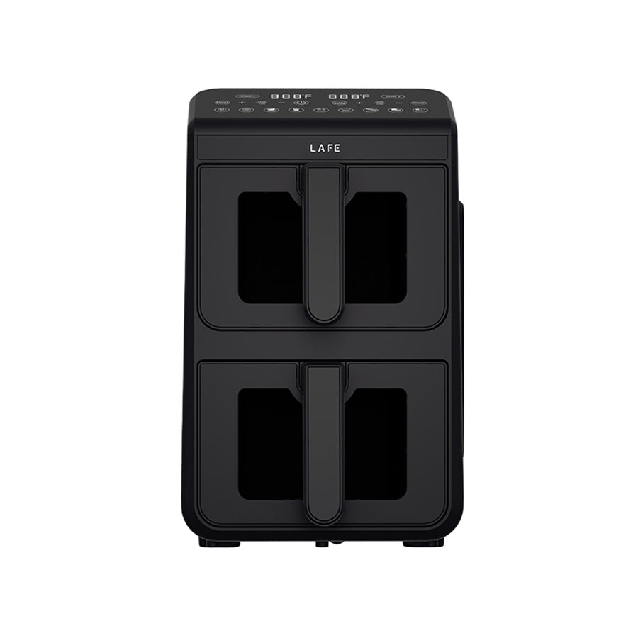 Freidora sin aceite LAFE, freidora de aire, 2 compartimentos de 5 l, potencia de 2460 W, pantalla LCD, Dual Fry