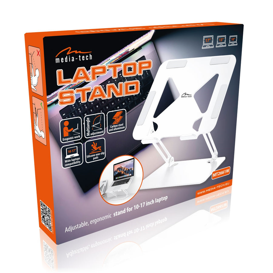 Soporte ergonómico ajustable para portátiles de 10-17 pulgadas LAPTOP STAND MT2661W, Mediatech