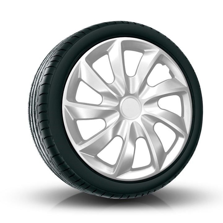 Tapacubos universales 13'' NRM Quad plateados, 4 unidades