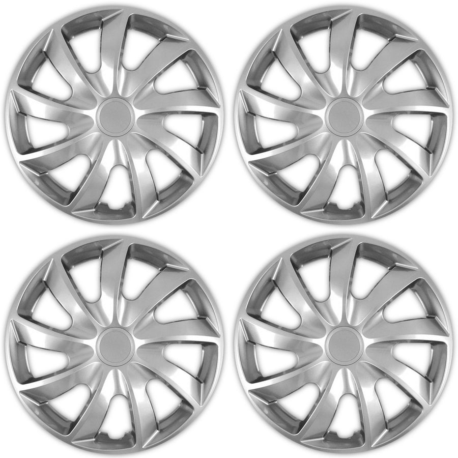 Tapacubos universales 13'' NRM Quad plateados, 4 unidades