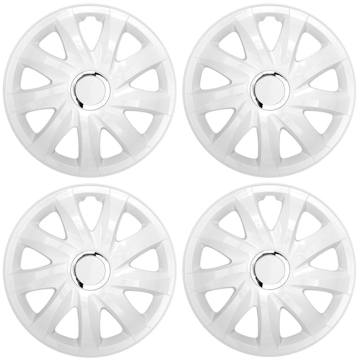 Tapacubos universales 13'' NRM Drift blancos, juego de 4 unidades