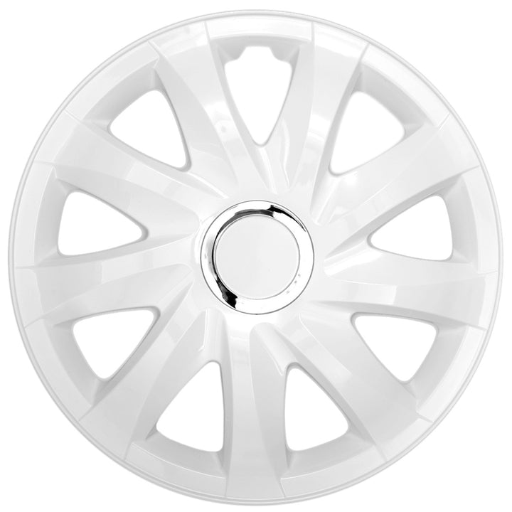 Tapacubos universales 13'' NRM Drift blancos, juego de 4 unidades