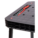 Mesa de trabajo Keter Ultimate, plegable, capacidad de carga de hasta 453 kg, montaje en 30 segundos, amplio espacio de trabajo con orificios de 3/4 pulgadas, portátil, 262936