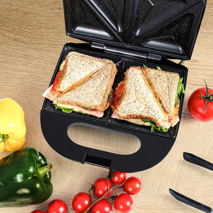 Tostadora Eldom, revestimiento cerámico antiadherente, calentamiento rápido, potencia de 750 W, limpieza rápida, indicador LED, patas antideslizantes, ST11G.