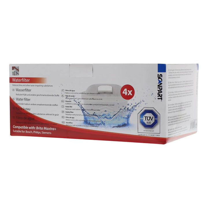 Filtro de agua Scanpart compatible con Brita Maxtra Plus, Dafi Unimax, 4 unidades