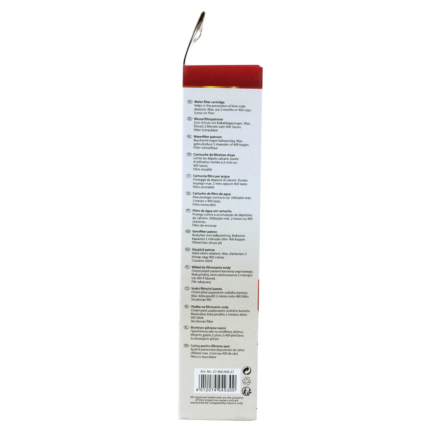 Filtro de agua para cafeteras de presión con rosca AEG, BSH, Krups, Melitta, Nivona Scanpart