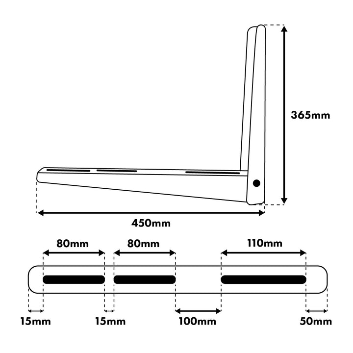 Soporte / colgador para aire acondicionado / bomba de calor Maclean, longitud del brazo 365 x 450 mm, acero galvanizado, hasta 150 kg, MC-143